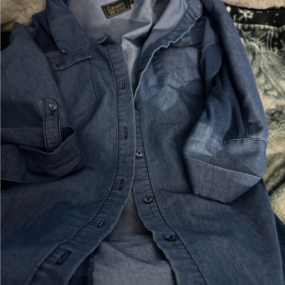 Blue Denim Button-Up Shirt